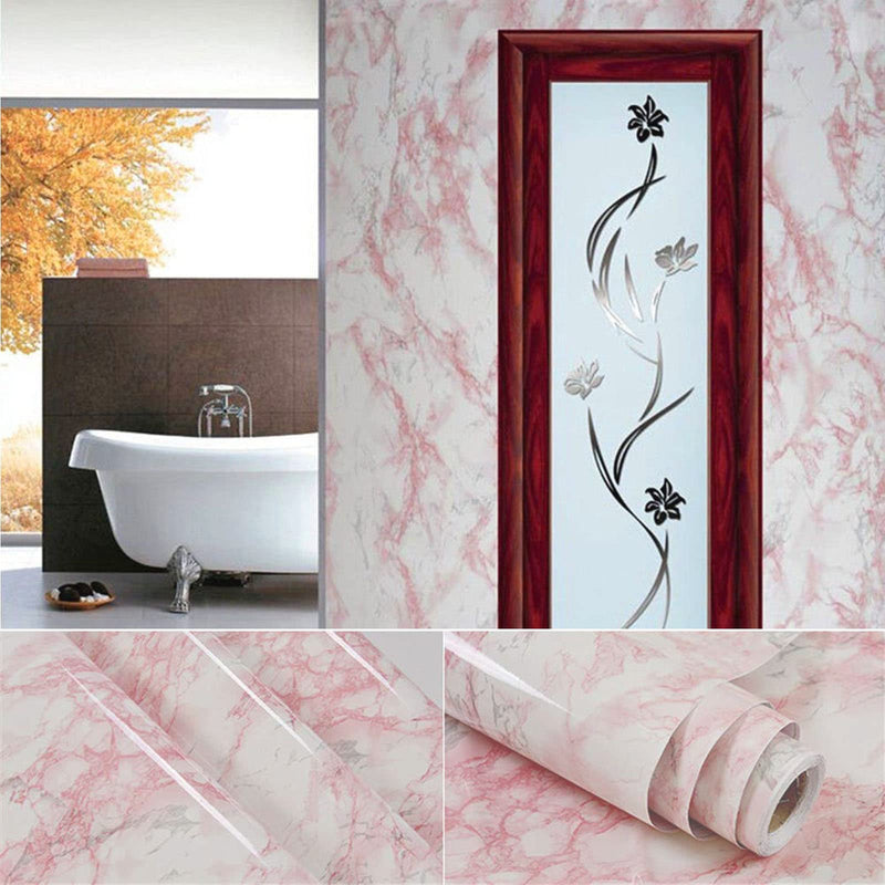  [AUSTRALIA] - practicalWs 11.8''×118'' Pink Marble Contact Paper Peel and Stick Countertops Self-Adhesive Vinyl Waterproof Wallpaper Great As Cabinets Drawer Shelf Wall Crafts Wall Paper Decorations 11.8''×118''