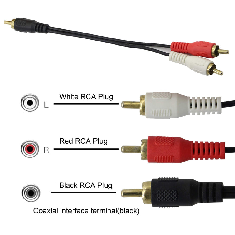 1RCA Male to 2RCA Male Y Cable Stereo Audio Cable,RCA Y Cable Suitable for Audio Signal Connection Between VCD, DVD, VCR, etc.and TV - LeoForward Australia