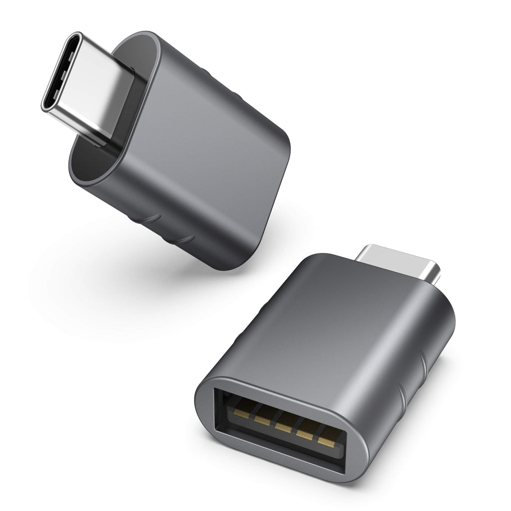  [AUSTRALIA] - USB C to USB Adapter Pack of 2 USB C Male to USB3 Female Adapter Compatible with iMac 2021 iPad Pro 2021 MacBook Pro 2020 MacBook Air 2020 Dell XPS and Other Type C or Thunderbolt 3 Devices Space Grey