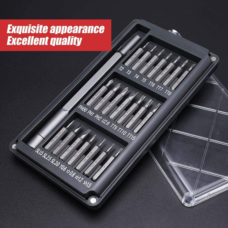  [AUSTRALIA] - Precision Screwdriver Set with 21 Bits,Electronics Repair Mini Tool Kit, Small Magnetic Torx Screwdriver Set Fixing Most Electronics as iPhone, MacBook, Watches, Laptop, Camera (21 in 1) 21 in 1