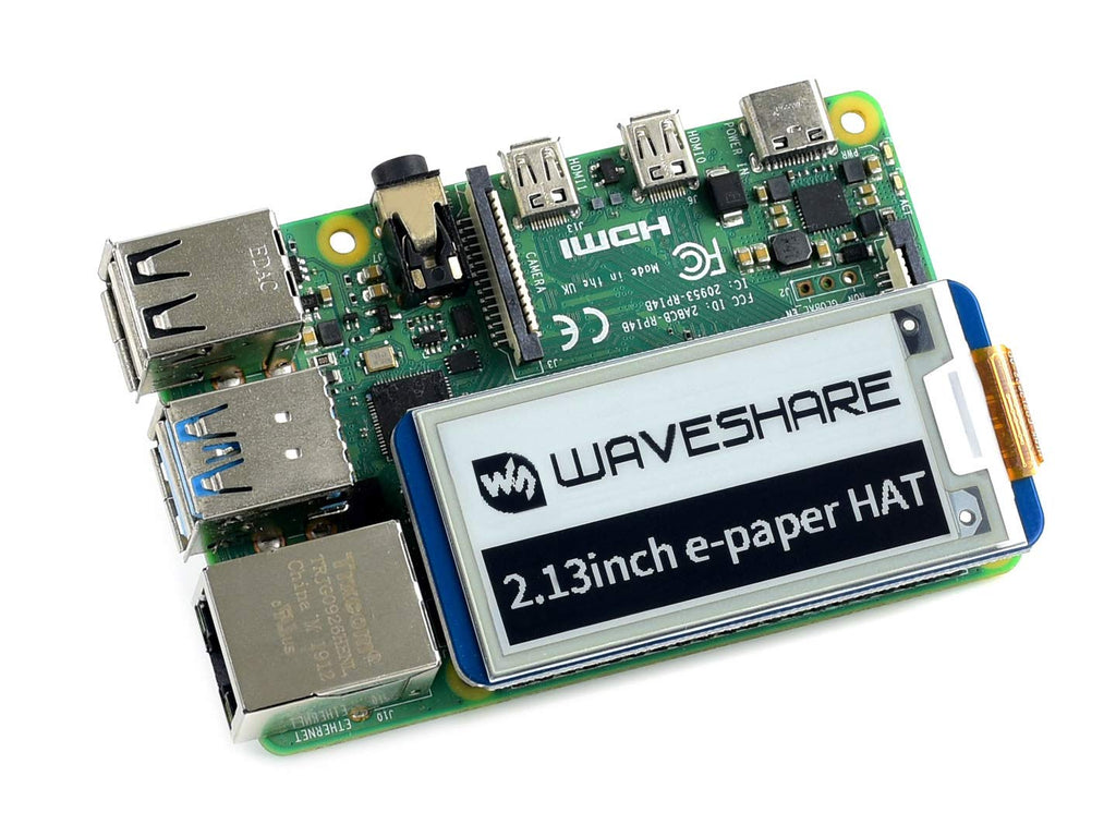  [AUSTRALIA] - Waveshare 2.13 inch e-Paper Display Hat 250x122 Resolution E-Ink Screen LCD Module SPI Interface with Embedded Controller for Raspberry Pi Series Boards/Jetson Nano