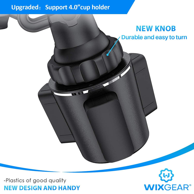  [AUSTRALIA] - WixGear Magnetic Cup Holder Phone Mount, Extendable Arm Universal Car Cup Holder Adjustable Base Automobile Cup Holder Smart Phone Cradle Car Mount