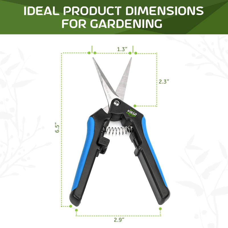  [AUSTRALIA] - Hydroponic 2Pack Microtip Straight blade/Curved Blade Flower Leaf Trimmer Pruning Shears by Yieldcropper
