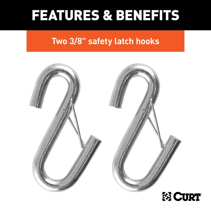  [AUSTRALIA] - CURT 80136 43-7/8-Inch Nylon-Coated Trailer Safety Cables, 3/8-Inch Snap Hooks, 3,500 lbs. Break Strength, 2-Pack