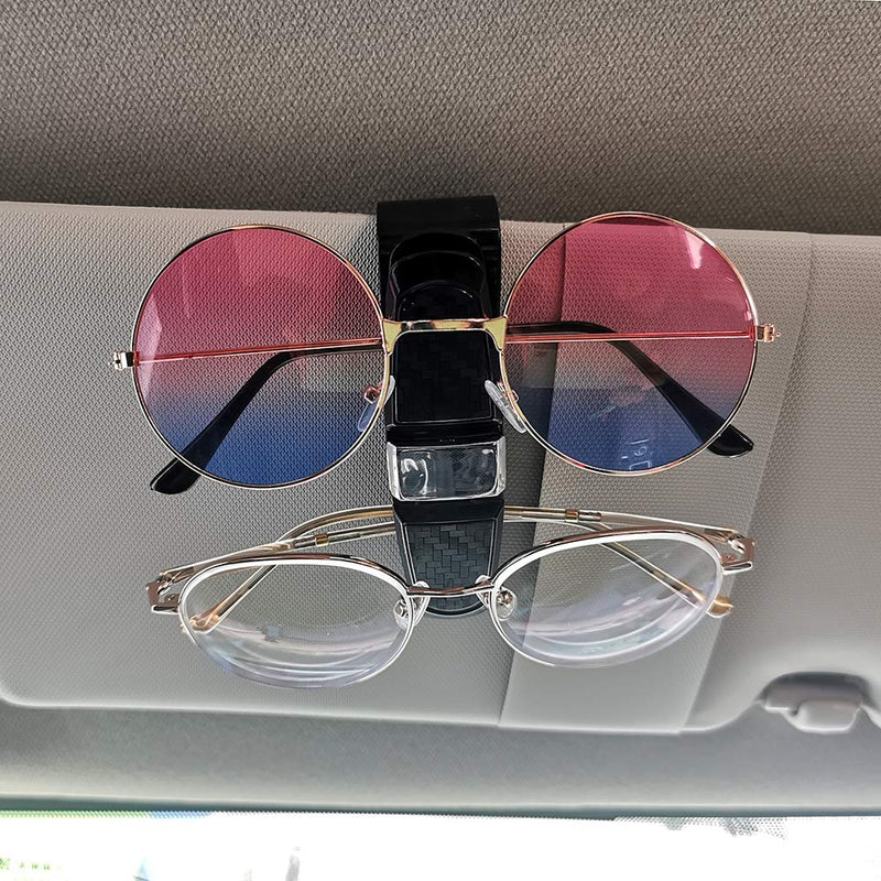  [AUSTRALIA] - FEPITO 6 Pack Glasses Holders for Car Sun Visor Sunglasses Holder Clip Hanger Eyeglasses Mount for Car, Conveniently Double-Ended Clip Car Glasses Holder with Ticket Card Clip