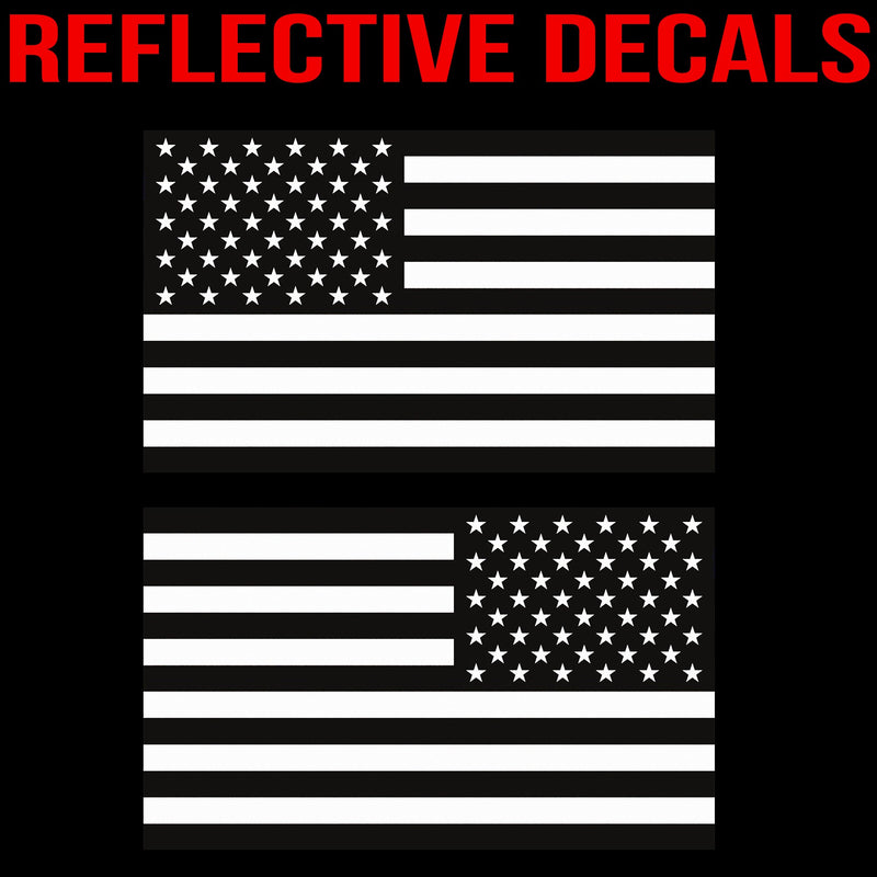  [AUSTRALIA] - Classic Biker Gear Ghosted Subdued American Flag car Decal, Silver with ghosted Black Print, 1.8" X 3", Pair, Hard Hat, Lunch Box, Vinyl Decal car Sticker