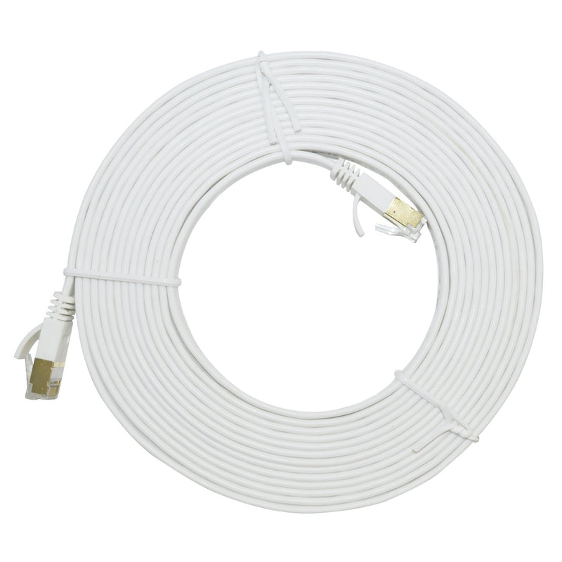  [AUSTRALIA] - Enterest White Ultra Slim Flat Profile Cat 7 Flat Ethernet Cables with High-Speed for Computers/Modem/Smart Televisions/Router/LAN/Printer/MAC/Laptop/Playstation (32.8feet) 32.8feet