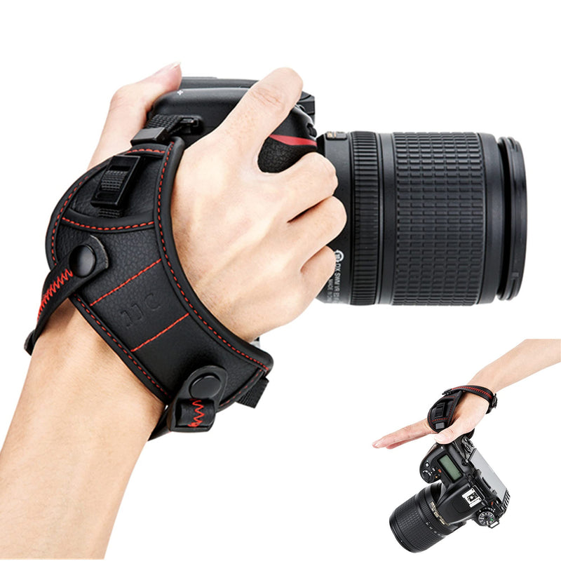  [AUSTRALIA] - JJC DSLR Camera Hand Strap Grip Wrist Strap with Standing U Plate for Canon EOS 90D 80D 77D 70D 60D 50D 1D 1Dx 7D 6D 5D Mark IV III II 5Ds 5DsR EOS R RP R5 R6 Rebel T8i T7i T6s T6i T5i T7 T6 SL3 SL2 Red Stitch