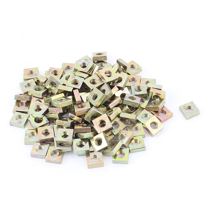  [AUSTRALIA] - uxcell M3x5.5mmx2mm Zinc Plated Square Nuts Bronze Tone 100pcs