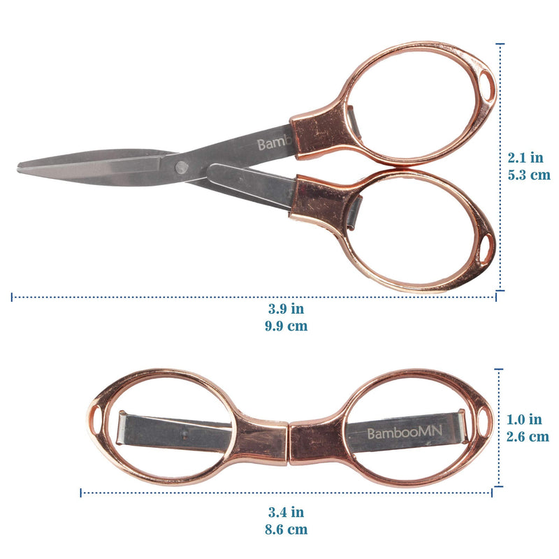  [AUSTRALIA] - 5pc Folding Scissors Set, with 2 Thread Snips and a Fabric Measuring Tape (Gold, Silver)