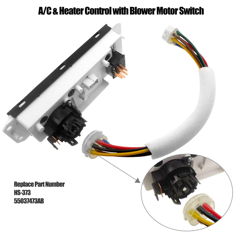 HVAC Climate Control Panel for 99-01 Jeep Wrangler, for 02-04 Jeep TJ Wrangler Right Hand Drive, Heater Selector Control Switch, Climate Heater Panel Air Conditioning Control Unit, HS-373 55037473AB - LeoForward Australia