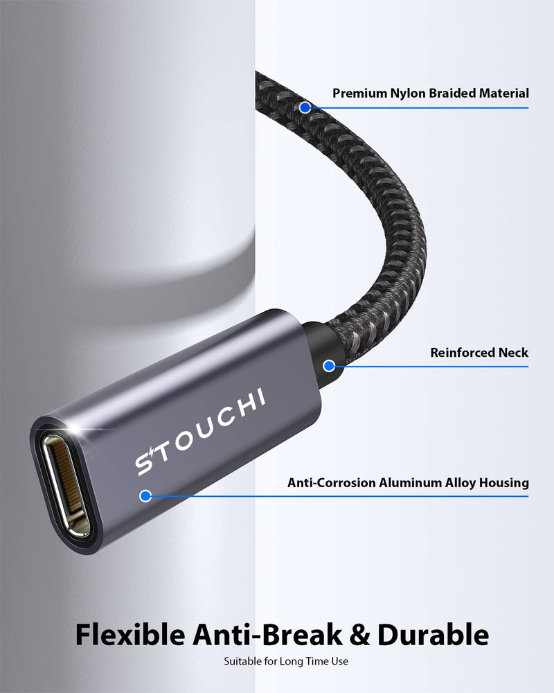  [AUSTRALIA] - USB C Extension Cable 6FT, Stouchi New Version Type C 3.2 Male to Female Fast Charging & Audio Data Transfer for Galaxy Tab S8, iPad, MacBook Air M2/ M1 Mac Mini/Pro,Galaxy S22, Mag-Safe Charger 6 FT