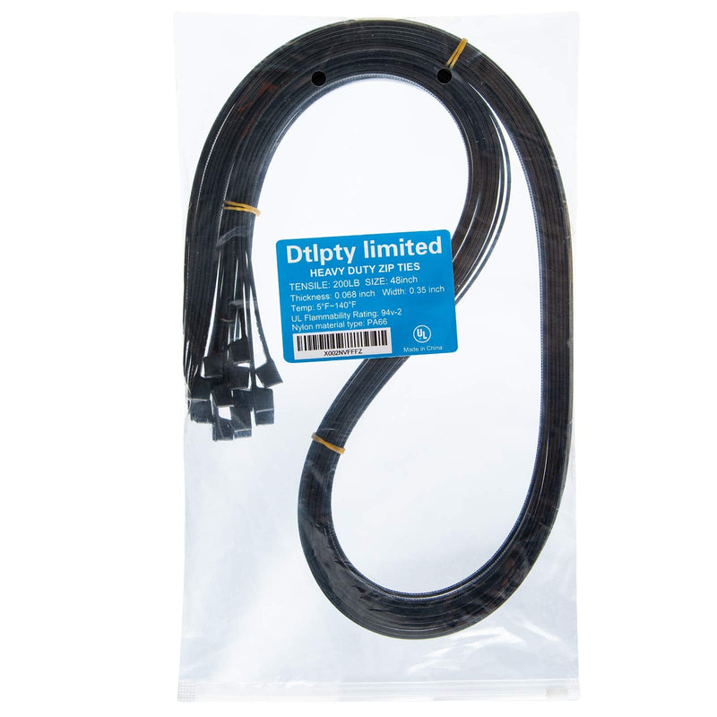  [AUSTRALIA] - Extra Large Zip Ties Long Cable Ties Big Heavy Duty Outdoor Plastic Ties Thick 48 Inch 200 Lb,14 Pack
