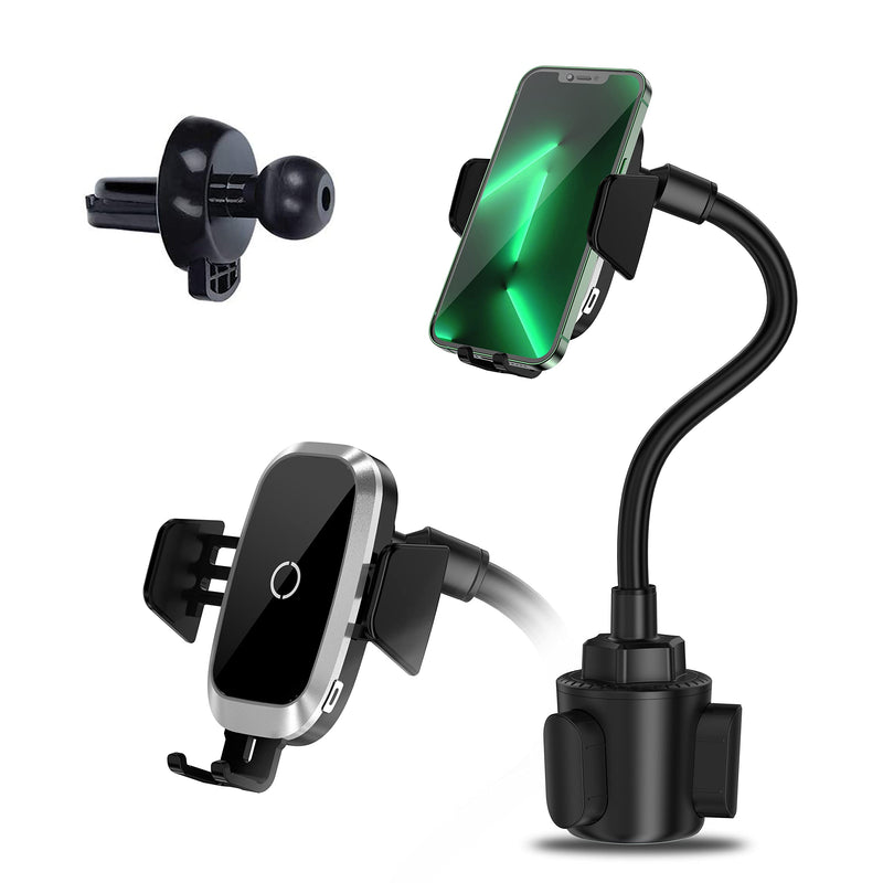  [AUSTRALIA] - Lopnord Cup Holder Phone Mount for Car, Wireless Car Charger Compatible with iPhone 14 13 12 11 Pro, Auto Clamping Wireless Charging for Samsung Galaxy S23 S23+ S22 S22+ S21 S21+ S20 S10 S9