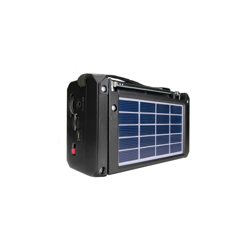 QFX R-37 6-Band (AM, FM, SW1 - SW4) Bluetooth LED Flashlight Solar Radio (2021 Model) Black - LeoForward Australia