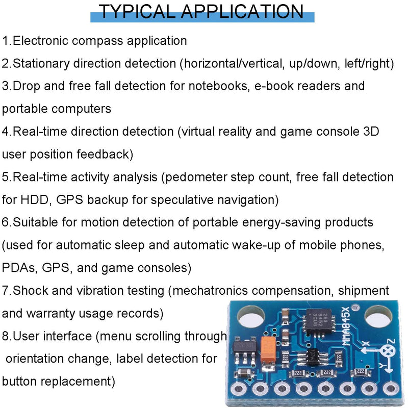  [AUSTRALIA] - Youmile 4pcs MMA8452 Module Three-Axis Accelerator Accelerometer Sensor Digital Three-Axis Module Tilt Module GY-45