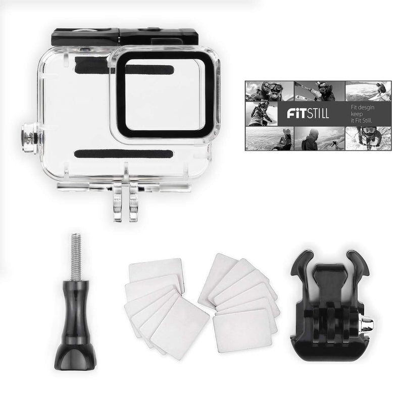  [AUSTRALIA] - FitStill Waterproof Housing Case for GoPro Hero 7 White & Silver, Protective 45m Underwater Dive Case Shell with Bracket Accessories for Go Pro Hero7 Action Camera 【Double LOCK】 Hero 7 White/Silver Dive Case
