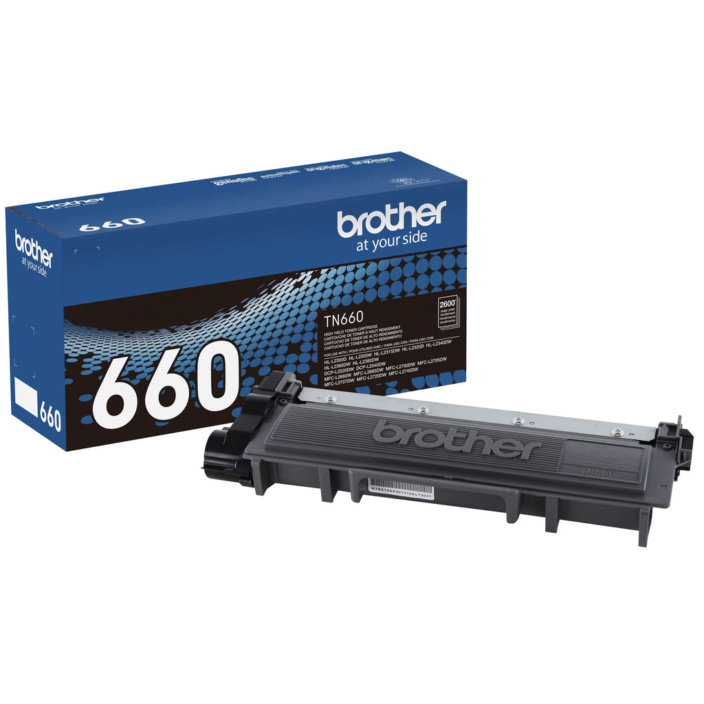  [AUSTRALIA] - Brother Genuine High Yield Toner Cartridge, TN660, Replacement Black Toner, Page Yield Up to 2,600 Pages, Amazon Dash Replenishment Cartridge 1 Pack Standard Packaging