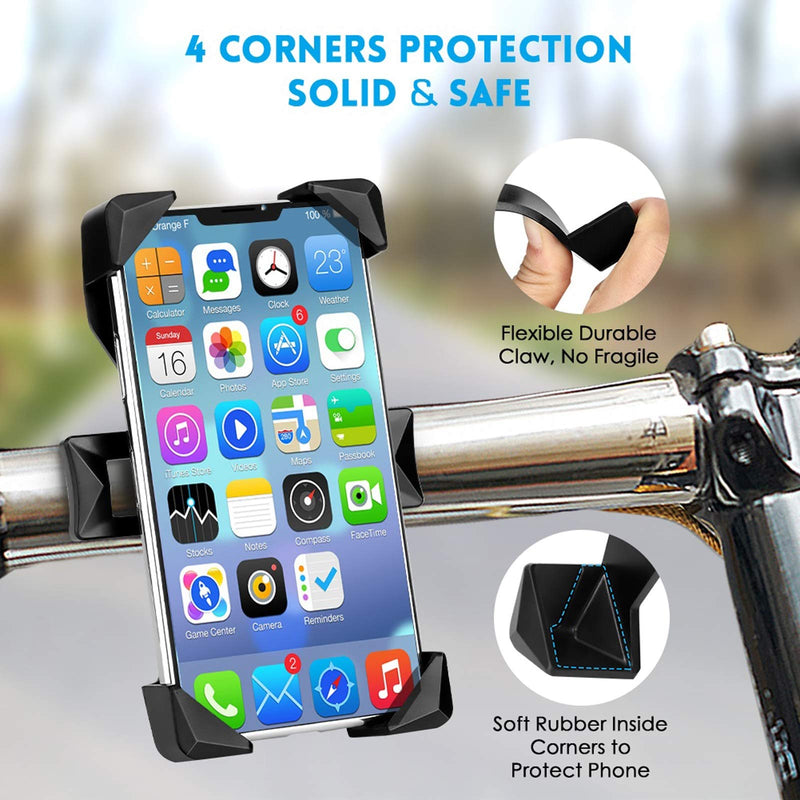  [AUSTRALIA] - AONKEY One-Touch Release Bike Phone Mount, 360° Rotatable Cell Phone Holder for Bike Handlebar/Stem, Universal Bicycle Phone Holder Compatible with iPhone 12 11 Pro Xs Max, Samsung, 4.0"-6.5" Phones