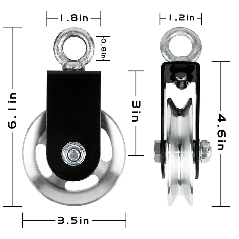  [AUSTRALIA] - Luwint Fitness Cable Attachments, Exercise Handles/Tricep Rope/Pulldown Bar/Pulley Wheels for Gym Equipment Cable Machine Pulley Wheel