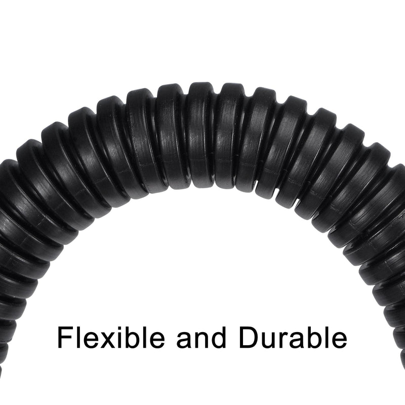  [AUSTRALIA] - uxcell 10 M 4.5 x 7 mm PP Flexible Corrugated Conduit Tube for Garden,Office Black