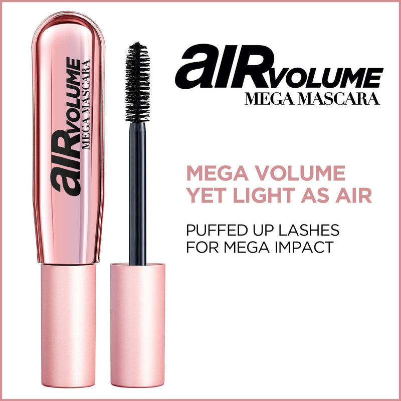 L'Oreal Paris Lightweight Mega Volume Washable Mascara Black, Washable Black, 0.3 Fl Oz - LeoForward Australia