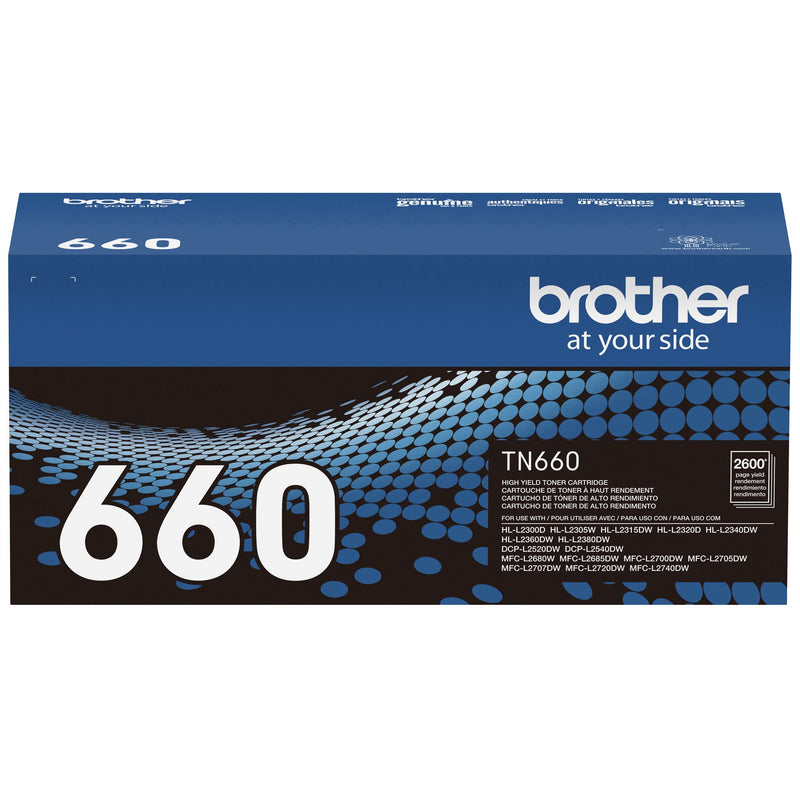  [AUSTRALIA] - Brother Genuine High Yield Toner Cartridge, TN660, Replacement Black Toner, Page Yield Up to 2,600 Pages, Amazon Dash Replenishment Cartridge 1 Pack Standard Packaging