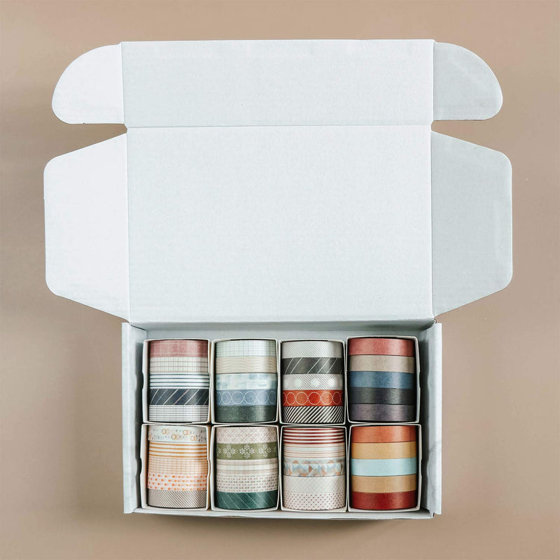  [AUSTRALIA] - Knaid 40 Rolls of Slim Washi Tape Gift Box Set, Decorative Paper Tapes 10 mm Wide for Scrapbooking, DIY Arts and Crafts, Bullet Journal, Planner, Junk Journal, Notebooks (Minimalist) Minimalist
