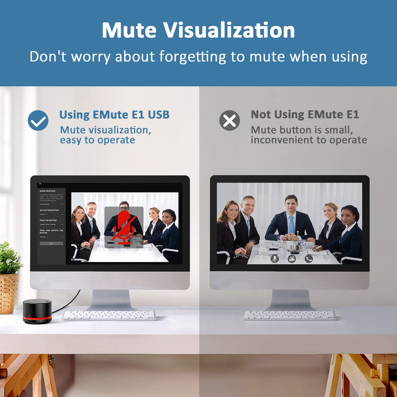  [AUSTRALIA] - USB Volume Control Knob - EMEET USB Multimedia Controller Knob with One-Click Mute Function and Music Switching, Customize Mute Button Mode, Multimedia Control Knob Supports Windows and Mac