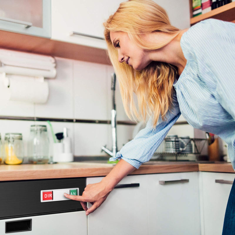  [AUSTRALIA] - Dishwasher Magnet Clean Dirty Sign Shutter Only Changes When You Push It Non-Scratching Strong Magnet or 3M Adhesive Options Indicator Tells Whether Dishes are Clean or Dirty (Silver) 1.silver