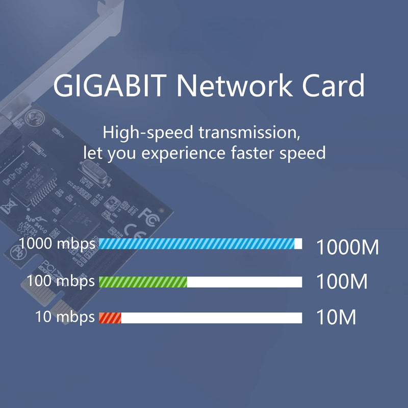  [AUSTRALIA] - GINTOOYUN Gigabit Ethernet PCI Express, 1 Port PCIE Gigabit Nic PCI-E Network Card 10/100/1000Mbps RJ45 VLAN Adapter Converter