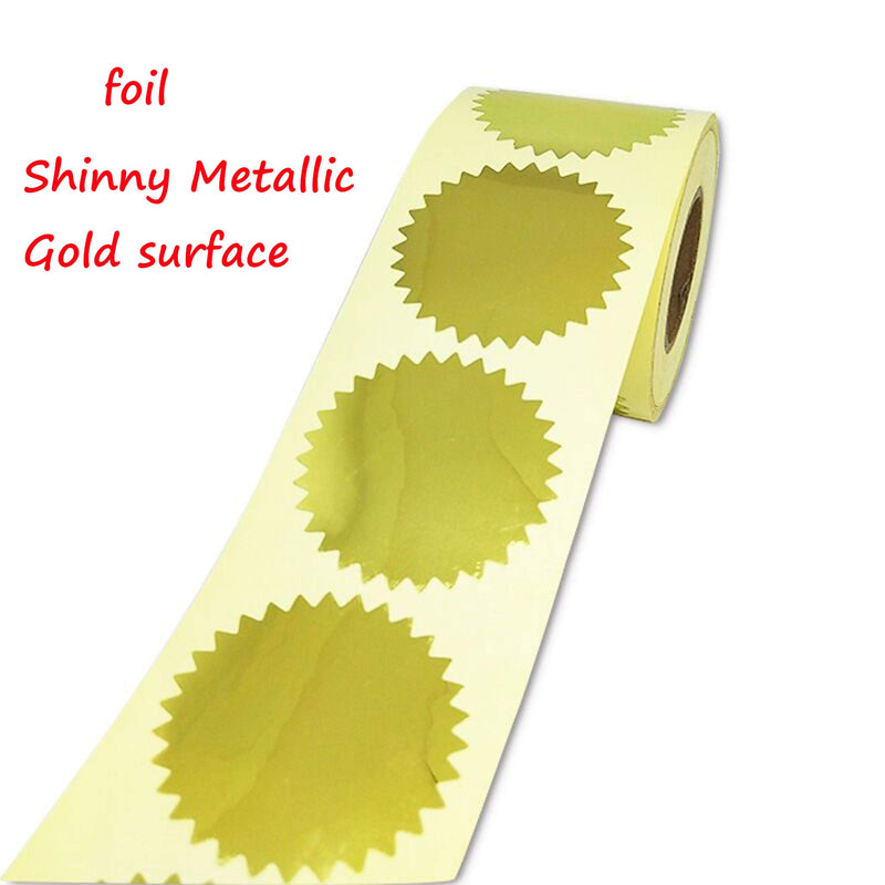 2" Gold Foil Blank Notary Certificate Wafer Medal Seals Labels / Envelope Package Seals Serrated Edge Color Coding Awards Legal Embossing Stickers ( 300 per roll ） - LeoForward Australia