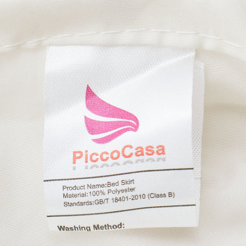  [AUSTRALIA] - PiccoCasa Brushed Polyester Bed Skirt Wrap Around Three Fabric Sides Elastic Dust Ruffle, Easy Fit Wrinkle - with 15 Inch Drop Beige Full