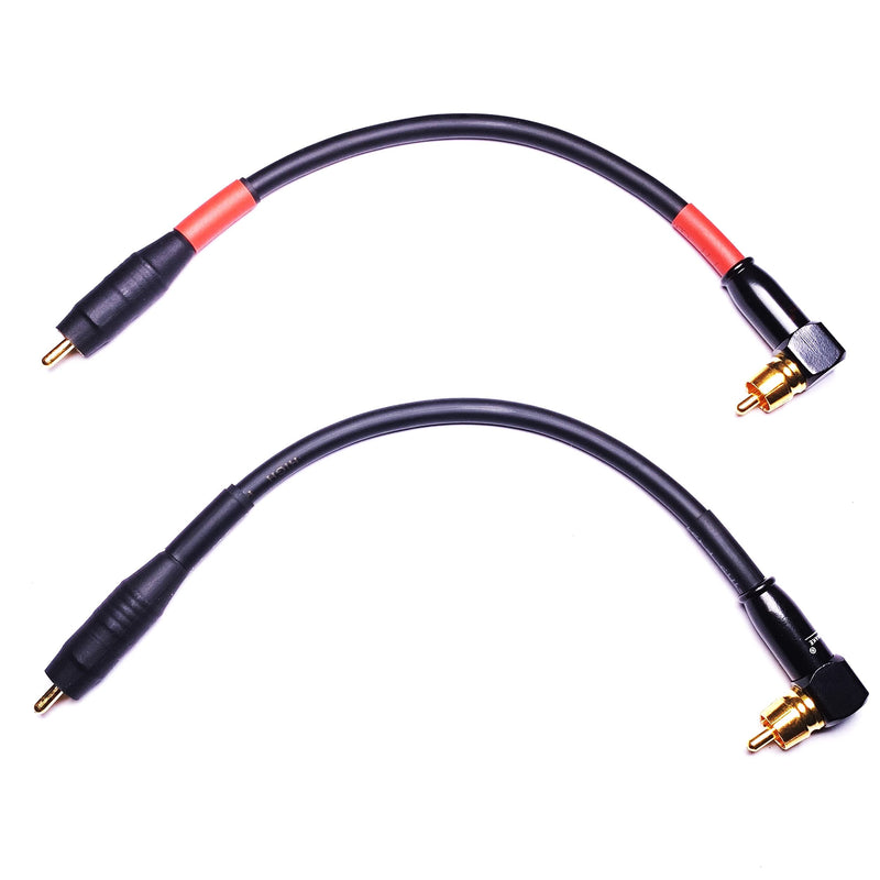 CESS-167-6i RCA Right Angle to Straight Type Male to Male Preamp Jumpers Patch Cable, 2 Pack (6 Inches) 6 Inches - LeoForward Australia