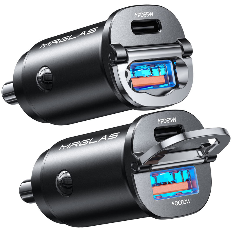  [AUSTRALIA] - [2-Pack]125W USB C Car Charger, Mini Metal USB C Car Charger Adapter Fast Charging PD65W & QC60W Dual Port MRGLAS Type C Car Cigarette Lighter USB Charger for iPhone 14 13 ProMax iPad Samsung Macbook