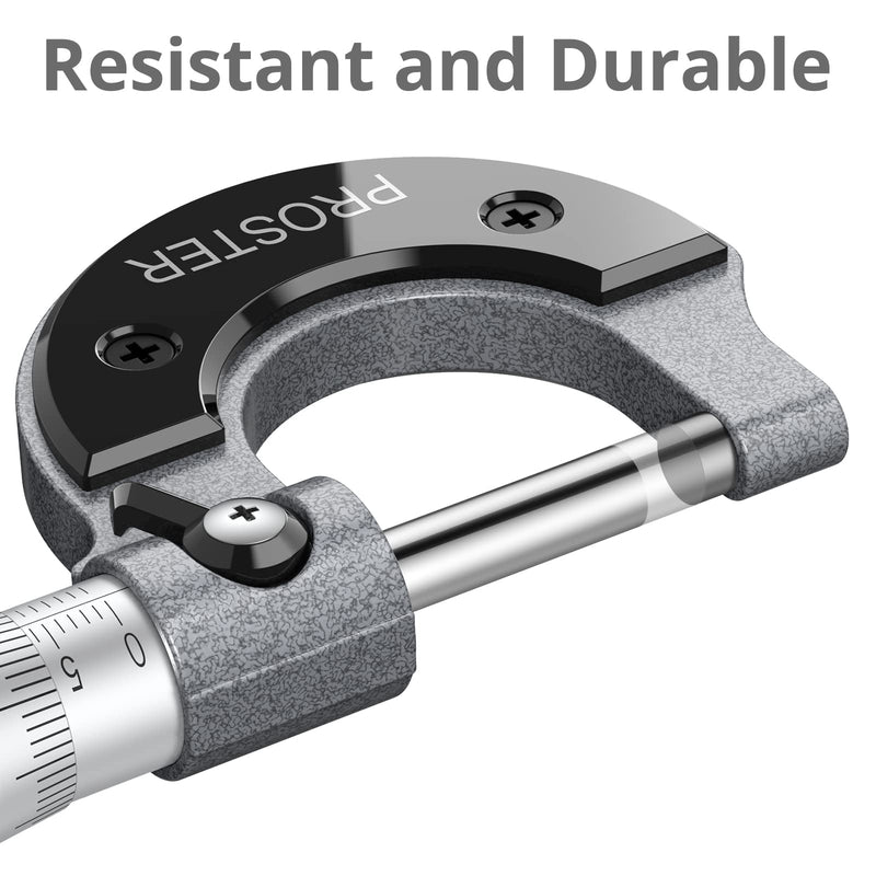  [AUSTRALIA] - Proster outside micrometer 0-25 mm range micrometer 0.01 mm resolution micrometer micrometer screw metric external brake caliper