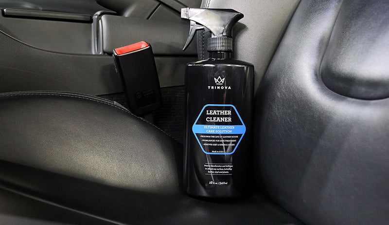  [AUSTRALIA] - TriNova Leather Cleaner for Couch, Car Interior, Bags, Jackets, Saddles. Safe for use in Home or Car, Microfiber Included 18oz