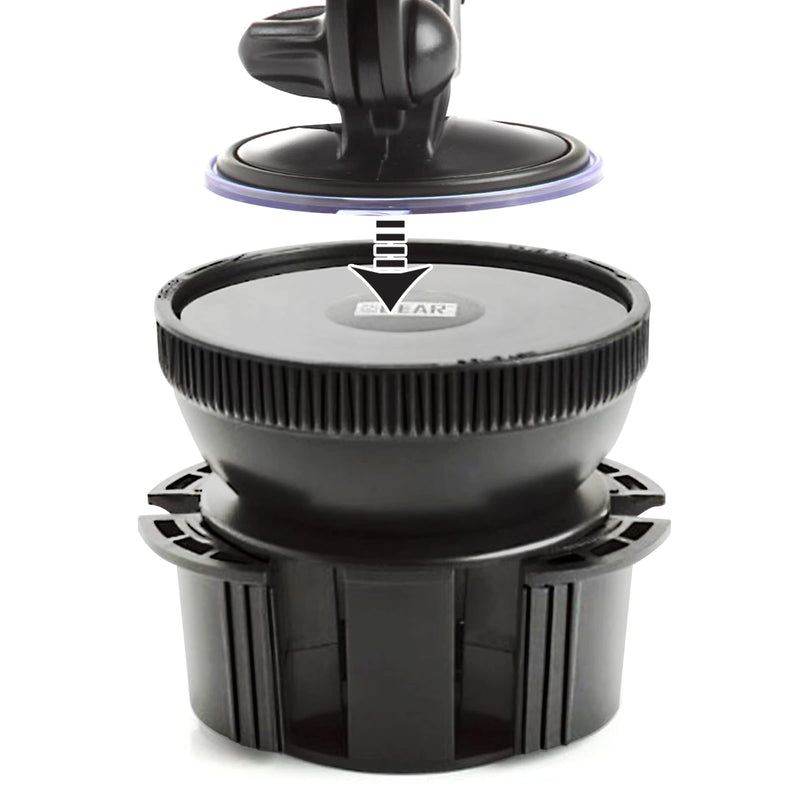  [AUSTRALIA] - USA GEAR Adjustable Cup Holder Suction Mounting Surface - Compatible with Suction Mount Wireless Car Chargers - Adjustable Design Holds Suction Mounts for Qi Chargers and More Suction Mount Devices