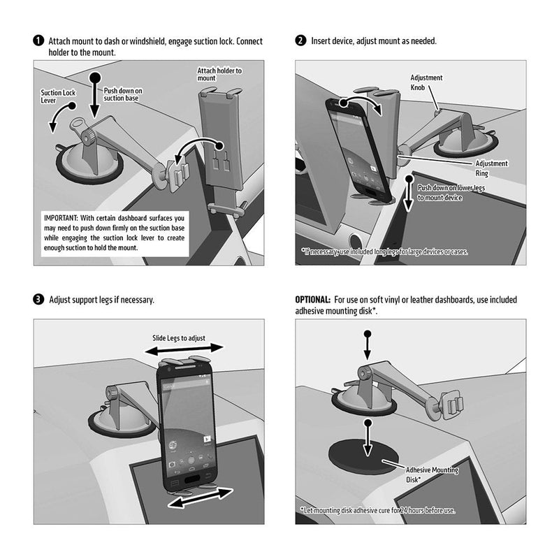  [AUSTRALIA] - Arkon Windshield Dash Phone Car Mount for iPhone XS Max XS XR X 8 Galaxy Note 9 S10 S9 Retail Black Old version