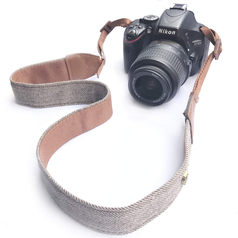  [AUSTRALIA] - Alled XN01-0942 Neck Shoulder Belt Strap, Vintage Print Soft Colorful Camera Straps for Women/Men for All DSLR/Nikon/Canon/Sony/Olympus/Samsung/Pentax/Olympus, Brown 75