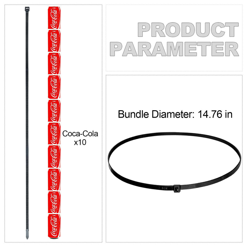  [AUSTRALIA] - Extra Large Zip Ties Long Cable Ties Big Heavy Duty Outdoor Plastic Ties Thick 48 Inch 200 Lb,14 Pack