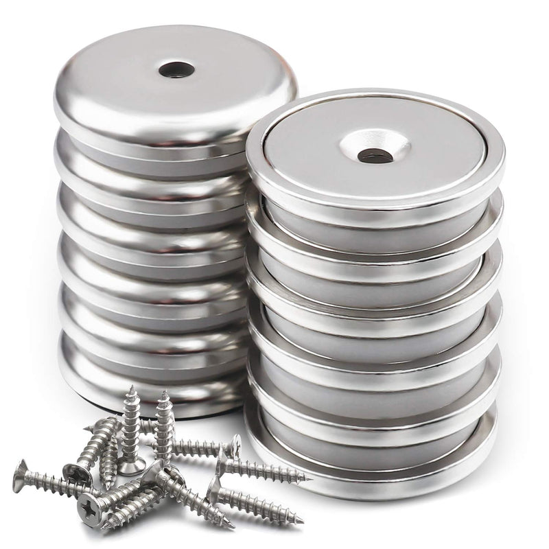  [AUSTRALIA] - DIYMAG Neodymium Round Base Cup Magnet,100LBS Strong Rare Earth Magnets with Heavy Duty Countersunk Hole and Stainless Screws for Refrigerator Magnets,Office,Craft,etc-Dia 1.26 inch-Pack of 12 A1 Dia 1.26inch-12P
