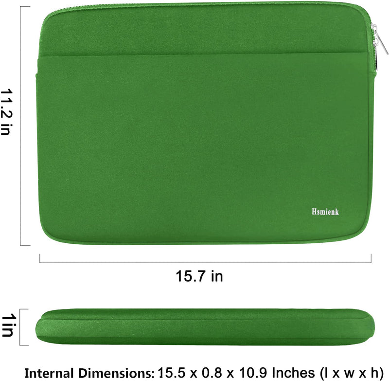  [AUSTRALIA] - Laptop Sleeve 15.6 inch, Laptop Case Shockproof Protective Notebook Bag with Accessory Pocket, Briefcase Carrying Laptop Sleeve for 15.6" HP, ASUS, Dell, Lenovo, Acer -Green Green