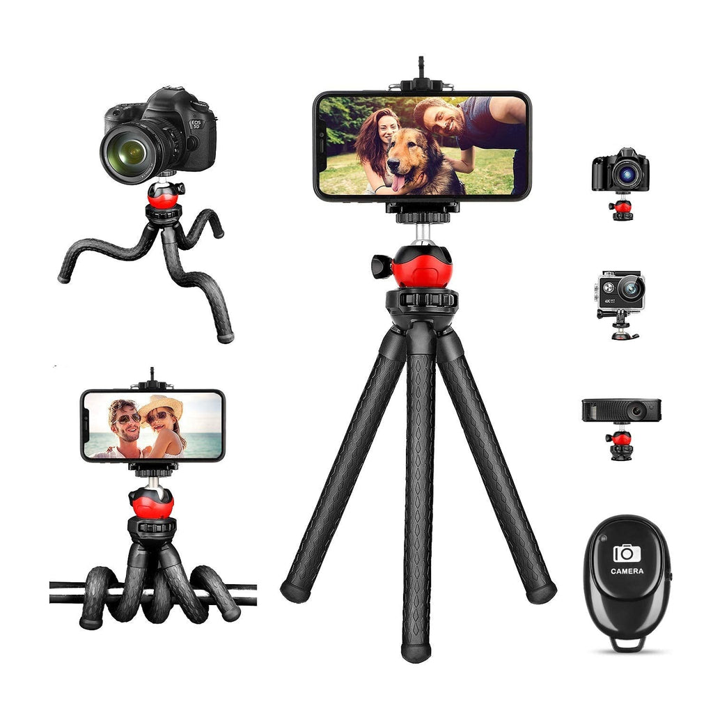  [AUSTRALIA] - Phone Tripod, Flexible Tripod and Portable Cell Phone Tripod Stand with Wireless Remote, Adjustable Travel Tabletop Tripod Camera Stand Compatible for iPhone Android Sumsung Smartphone Camera