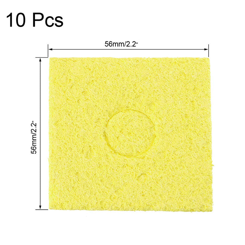  [AUSTRALIA] - uxcell Soldering Sponge 56x56x1.5mm for Iron Tips Cleaner, Square Yellow 10pcs