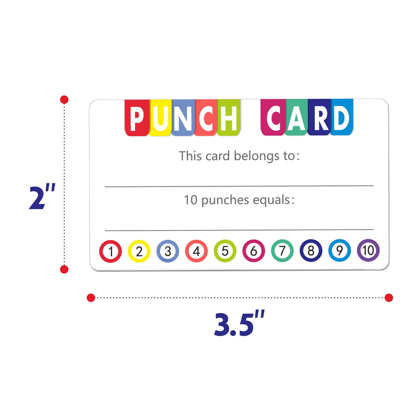  [AUSTRALIA] - 102 PCS Punch Cards Incentive Loyalty Reward Card for Classroom Business (3.5" x 2") Style 1