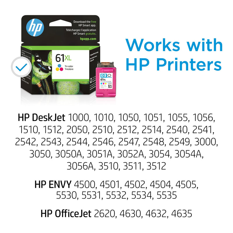 HP 61XL | Ink Cartridge | Works with HP Deskjet 1000 1500 2050 2500 3000 3500 Series, HP ENVY 4500 5500 Series, HP Officejet 2600 4600 Series |Tri-color | CH564WN - LeoForward Australia