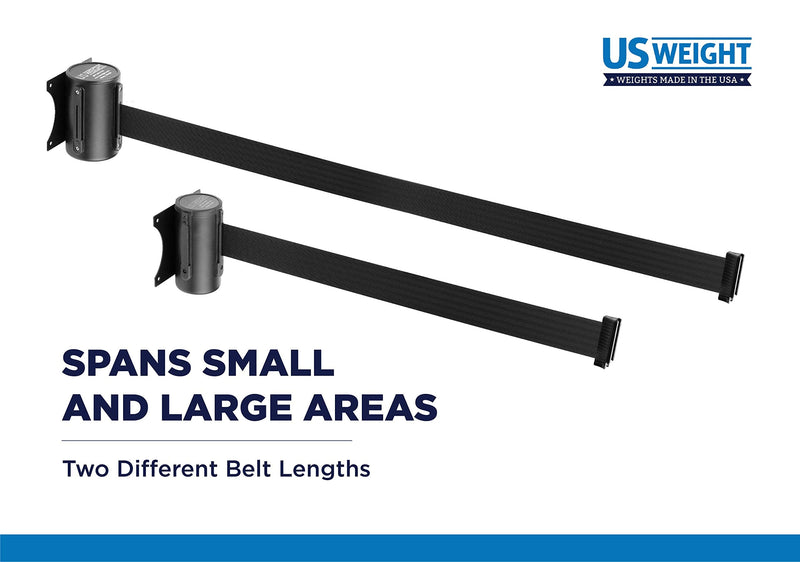  [AUSTRALIA] - US Weight U2500 Crowd Control Wall Mount with 8' Black Retractable Belt with Safe Braking System and Locking Button 8'