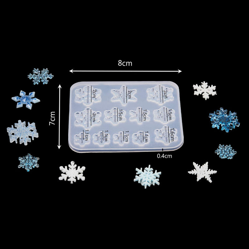 3 Pieces Snowflake Silicone Moulds, DIY Silicone Pendant Mold Making Resin Casting Mold for Holiday Craft Supplies - LeoForward Australia