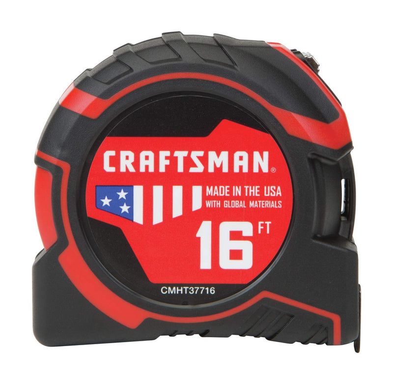  [AUSTRALIA] - CRAFTSMAN Tape Measure 16-Foot (CMHT37716S) Autolock, 16 FT, Black